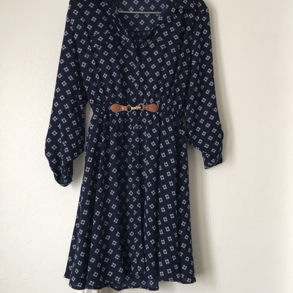 Ryan Michelle Navy Blue Button up Dress - Picture 5 of 5